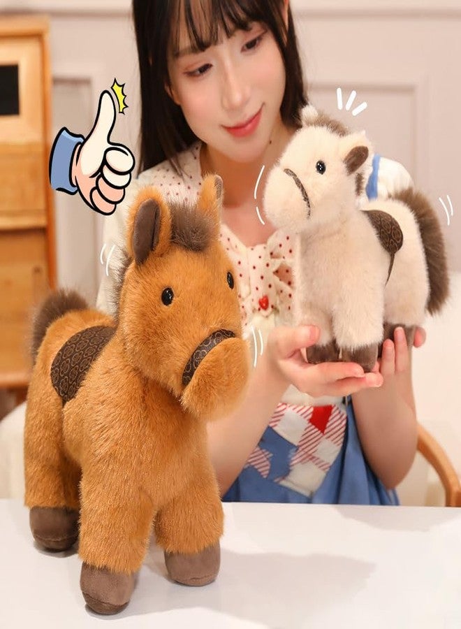 PEACH CAT Horse Stuffed Animal 12" Cute Horse Plush Soft Plushies Toys Gifts for Kids Beige - Image 5